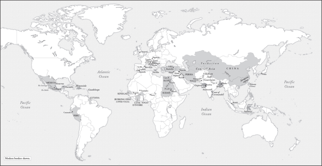Historia bawełny cz. 1 - Dlaczego Indie zdominowały handel bawełną, a Europa została w tyle? Mapa zasięgu upraw bawełny w późnym średniowieczu i wczesnej epoce nowożytnej
