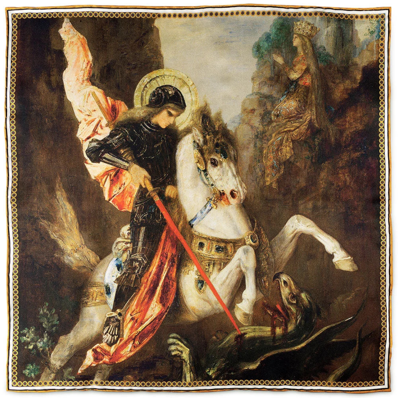 Poszetka z dziełem sztuki Gustave Moreau - Święty Jerzy i Smok